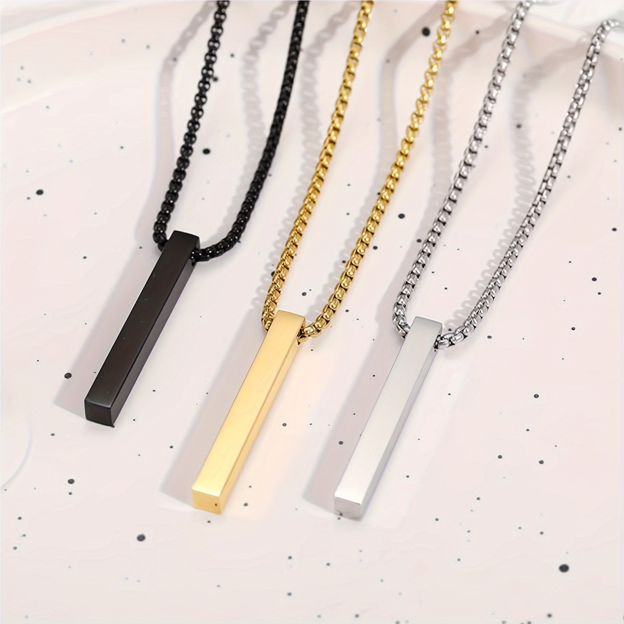 Long Stainless Steel Pendant Necklace